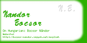 nandor bocsor business card
